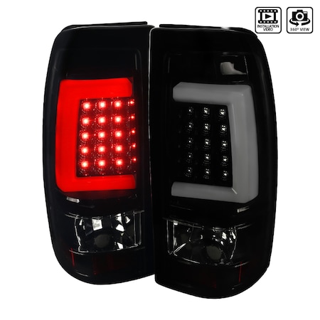 Spec-D Tuning 03-07 Chevy Silverado LED Bar Tail Lts- Glossy Blk, LT-SIV03BBLED-G2-TM LT-SIV03BBLED-G2-TM